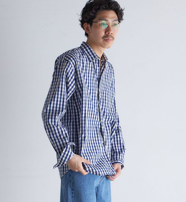 SHIPS「SHIPS: レギュラーカラー ベーシック ロングスリーブ シャツ 〈ストライプ/ギンガムチェック〉」|シャツ・ブラウス|