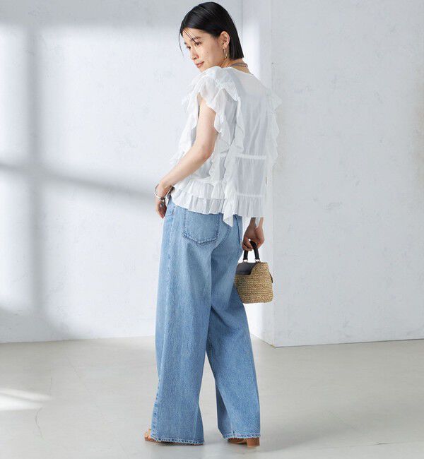 SHIPS for women「〈手洗い可能〉フリル ノースリーブ ブラウス ◇」|シャツ・ブラウス|