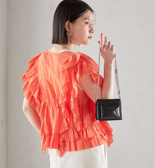 SHIPS for women「〈手洗い可能〉フリル ノースリーブ ブラウス ◇」|シャツ・ブラウス|