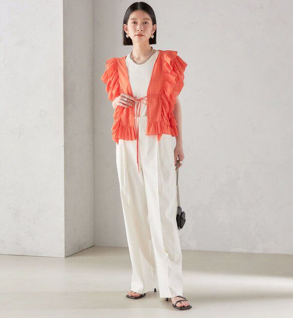 SHIPS for women「〈手洗い可能〉フリル ノースリーブ ブラウス ◇」|シャツ・ブラウス|