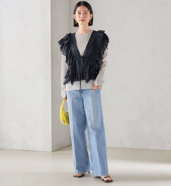 SHIPS for women「〈手洗い可能〉フリル ノースリーブ ブラウス ◇」|シャツ・ブラウス|