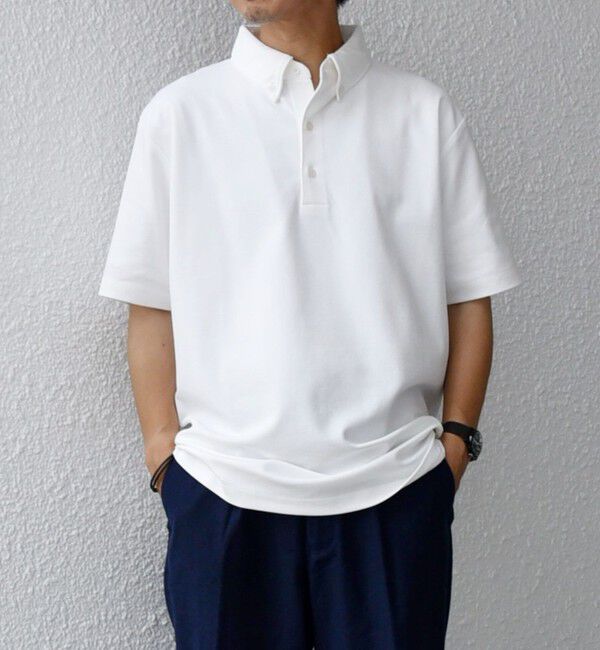 SHIPS any「SHIPS any:〈接触冷感/遮熱/UVカット機能等〉サマーファンクション 鹿の子 ボタンダウンポロシャツ◆」|ポロシャツ|