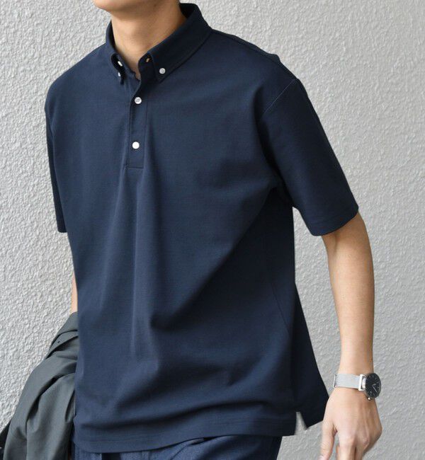 SHIPS any「SHIPS any:〈接触冷感/遮熱/UVカット機能等〉サマーファンクション 鹿の子 ボタンダウンポロシャツ◆」|ポロシャツ|