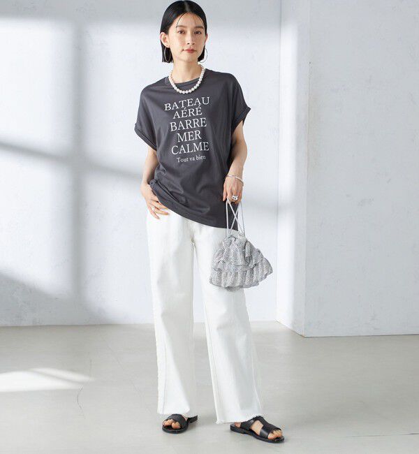 SHIPS for women「ローズペトール 半袖 プリント TEE」|Tシャツ・カットソー|