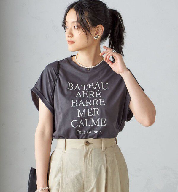 SHIPS for women「ローズペトール 半袖 プリント TEE」|Tシャツ・カットソー|