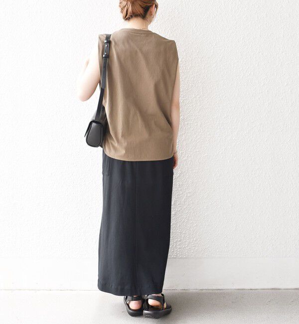 SHIPS any「《一部追加予約》SHIPS any:〈抗菌防臭/洗濯機可能〉USAコットン ラウンドヘム ノースリーブ TEE」|Tシャツ・カットソー|