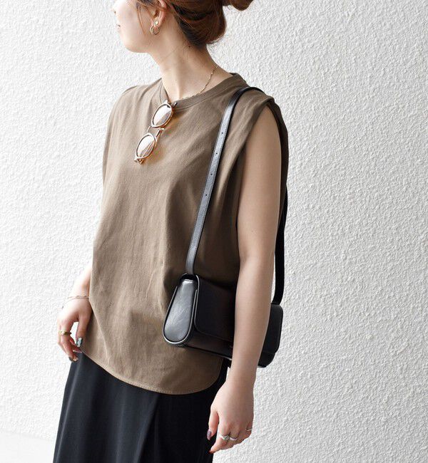 SHIPS any「《一部追加予約》SHIPS any:〈抗菌防臭/洗濯機可能〉USAコットン ラウンドヘム ノースリーブ TEE」|Tシャツ・カットソー|