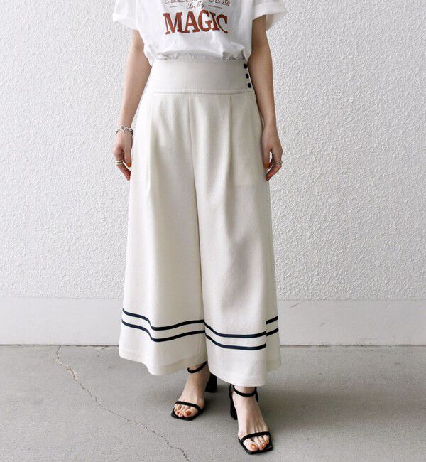 SHIPS any「SHIPS any:〈洗濯機可能〉マリン ガウチョ ワイド パンツ」|その他|オフホワイト