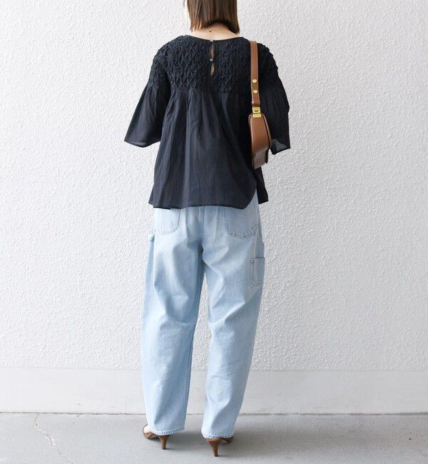 SHIPS any「SHIPS any:〈洗濯機可能〉ハンドスモッキング コットン フレア ブラウス」|シャツ・ブラウス|