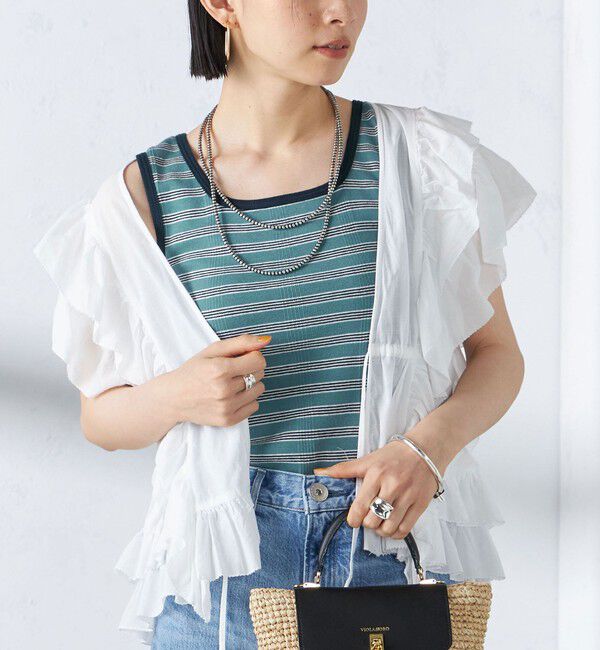 SHIPS for women「【SHIPS別注】miller:スクエアネック タンクトップ」|タンクトップ|ライトブルー