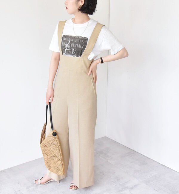 quaranciel「quaranciel:〈洗濯機可能〉ドビー ハイウエスト サロペット」|オールインワン|