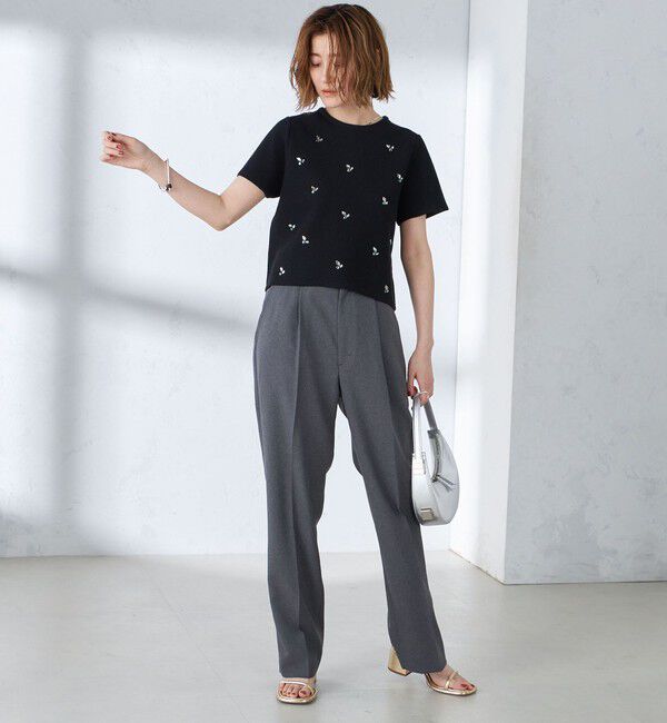 SHIPS for women「【WEB限定】〈手洗い可能〉ハイツイスト コットン ビジュー カノコ ニット」|プルオーバー|