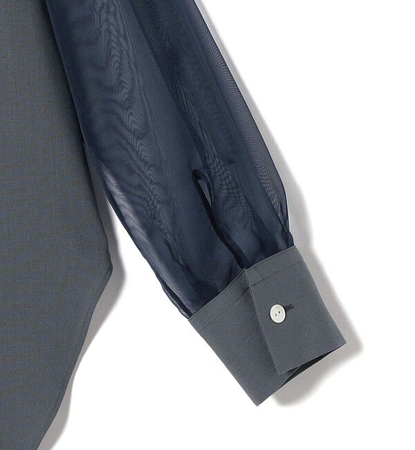 SHIPS for women「〈手洗い可能〉シアー袖 ドッキング シャツ」|シャツ・ブラウス|