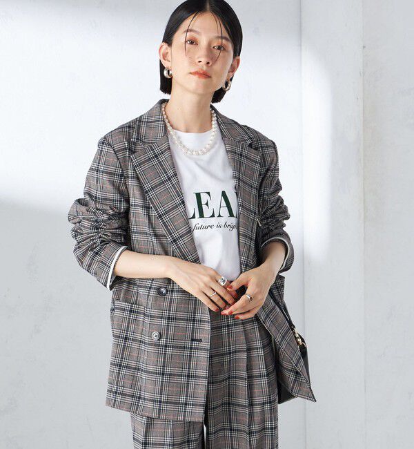 SHIPS for women「〈手洗い可能〉ウール混 チェック ダブルボタン ジャケット」|テーラードジャケット|