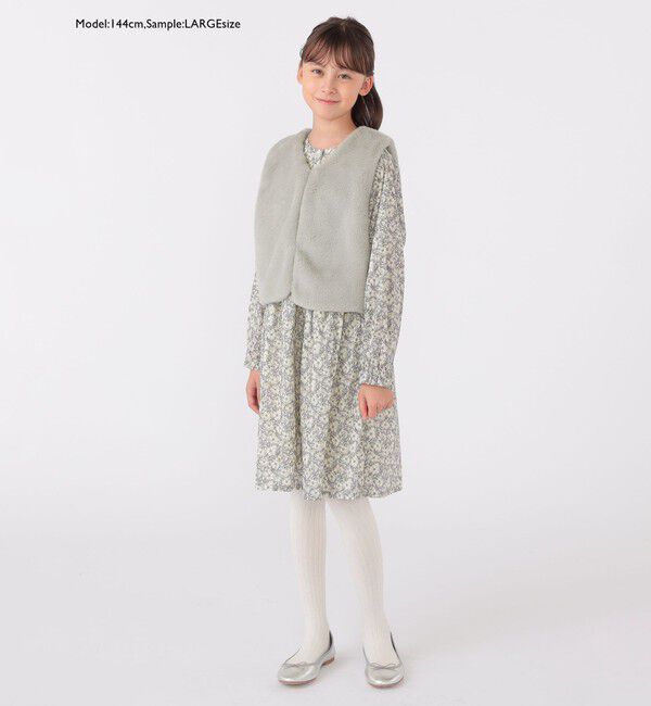 SHIPS KIDS「SHIPS KIDS:100～140cm / フェイクファー&times;リバティ ベスト」|ダウンベスト・ベスト|