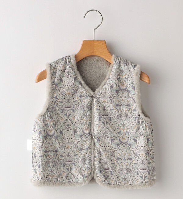 SHIPS KIDS「SHIPS KIDS:100～140cm / フェイクファー&times;リバティ ベスト」|ダウンベスト・ベスト|