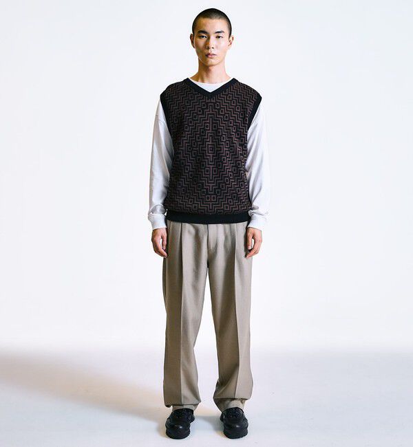 SHIPS「City Ambient Products:〈手洗い可能〉ジオメトリック ジャカード ニット ベスト」|ベスト・ジレ|