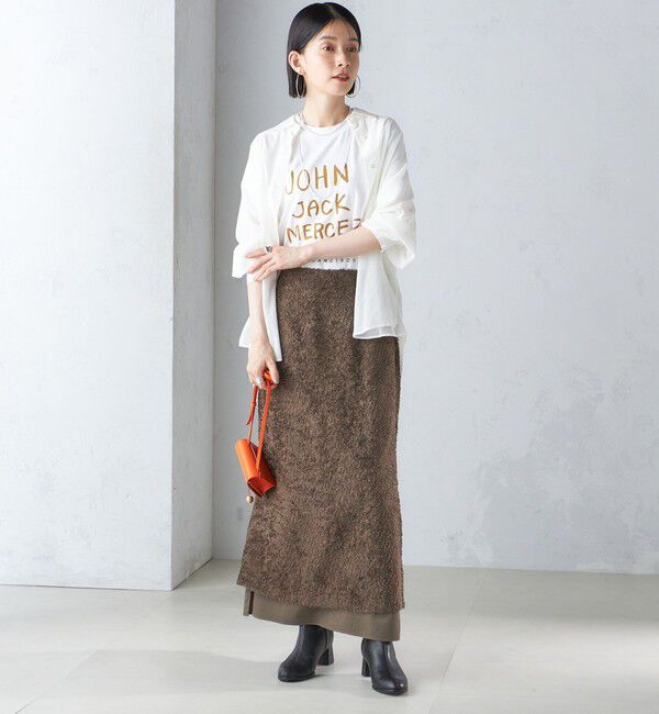 SHIPS for women「〈手洗い可能〉ジャカード ヘム フレア レイヤード スカート」|スカート|