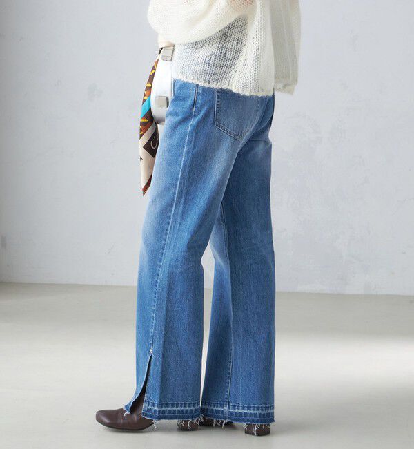 SHIPS for women「〈洗濯機可能〉サイド スリット ストレート デニム」|デニム|