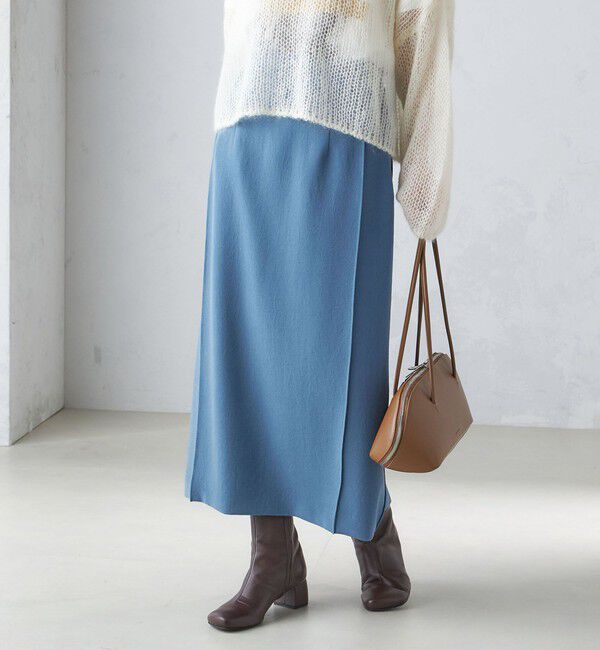 SHIPS for women「〈手洗い可能〉ジョーゼット ピンタック タイト スカート」|スカート|ライトブルー