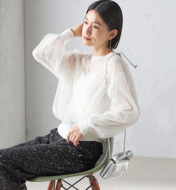 SHIPS for women「〈手洗い可能〉ダブル シアー ニット プルオーバー」|ニット・セーター|