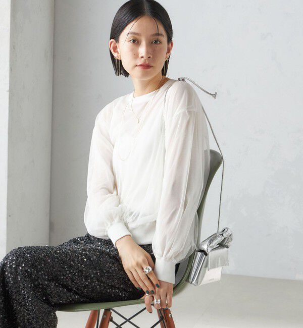 SHIPS for women「〈手洗い可能〉ダブル シアー ニット プルオーバー」|ニット・セーター|