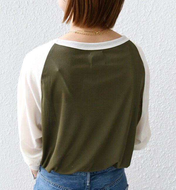 SHIPS for women「St.Johns 3rd club:〈洗濯機可能〉シアー ベースボール TEE」|Tシャツ・カットソー|