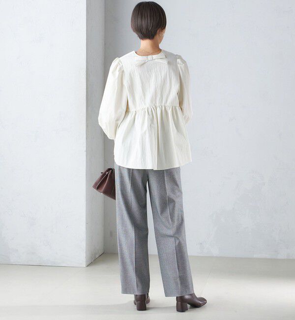 SHIPS for women「〈手洗い可能〉綿 ナイロン バック リボン ブラウス」|シャツ・ブラウス|