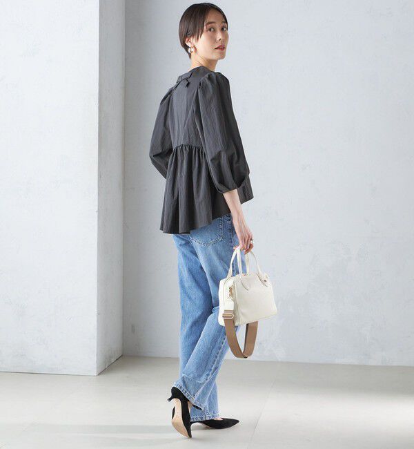 SHIPS for women「〈手洗い可能〉綿 ナイロン バック リボン ブラウス」|シャツ・ブラウス|