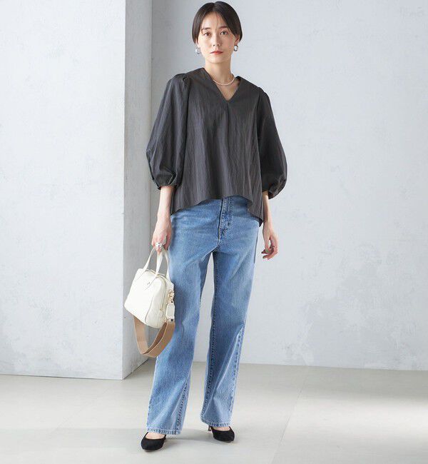 SHIPS for women「〈手洗い可能〉綿 ナイロン バック リボン ブラウス」|シャツ・ブラウス|