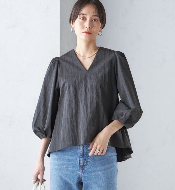 SHIPS for women「〈手洗い可能〉綿 ナイロン バック リボン ブラウス」|シャツ・ブラウス|