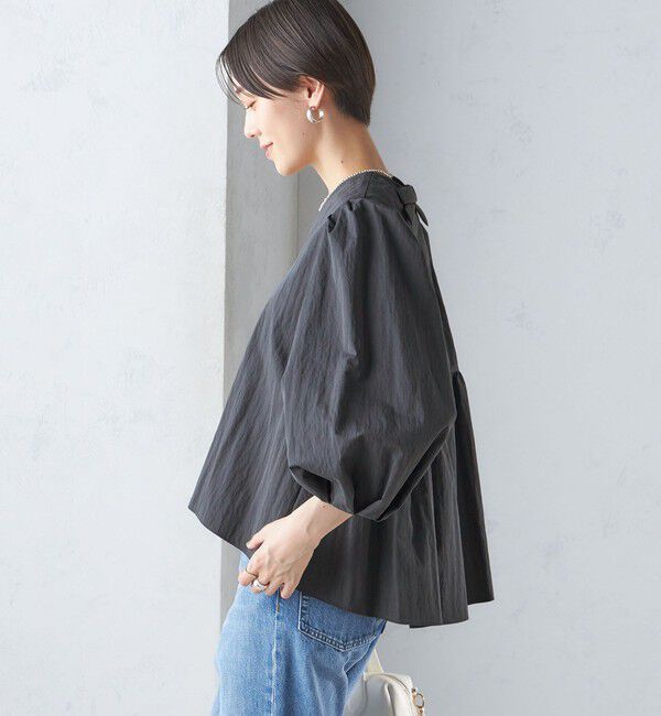 SHIPS for women「〈手洗い可能〉綿 ナイロン バック リボン ブラウス」|シャツ・ブラウス|