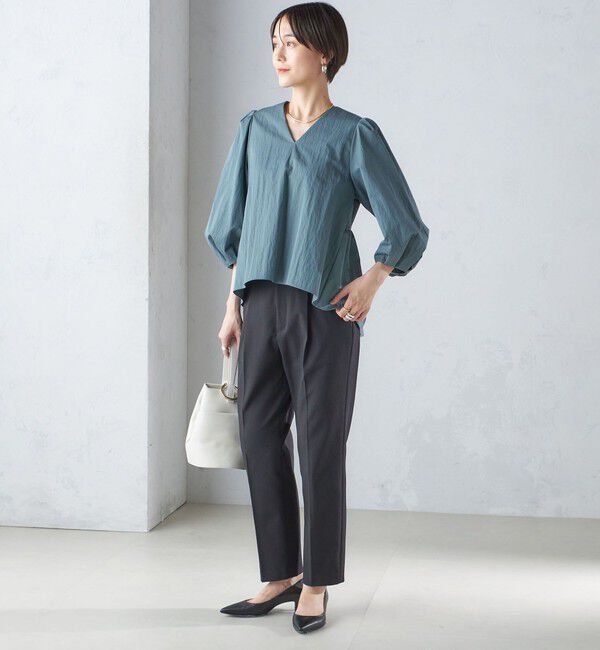 SHIPS for women「〈手洗い可能〉綿 ナイロン バック リボン ブラウス」|シャツ・ブラウス|