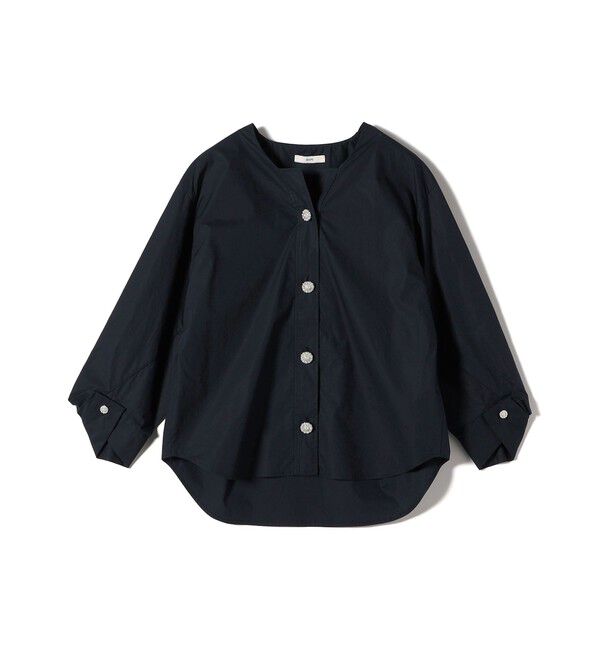 SHIPS for women「【WEB限定】 〈洗濯機可能〉タイプライター ビジュー ボタン ロングスリーブ ブラウス」|シャツ・ブラウス|