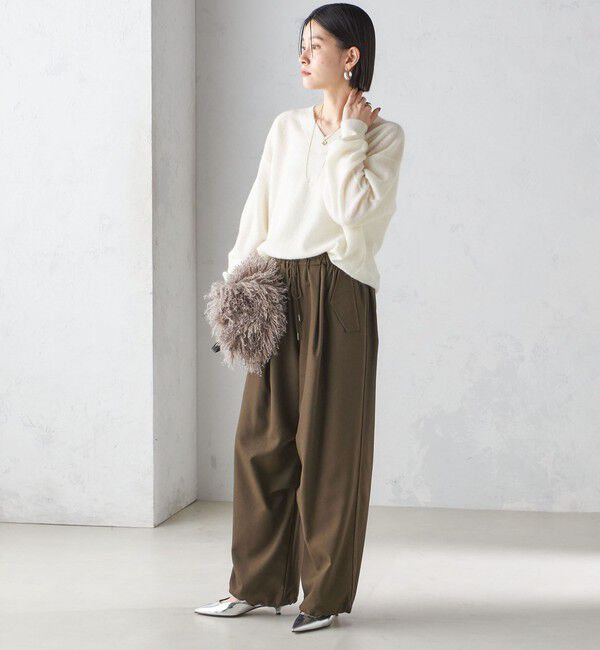 SHIPS for women「〈手洗い可能〉モヘヤ パイル Vネック プルオーバー」|ニット・セーター|