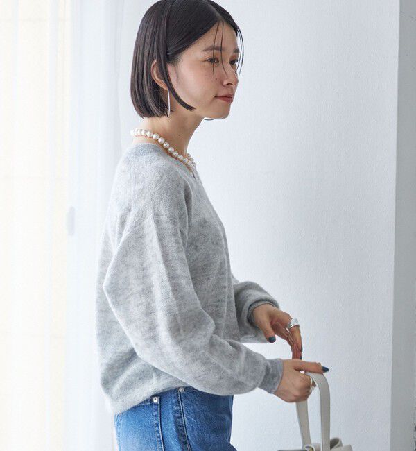 SHIPS for women「〈手洗い可能〉モヘヤ パイル Vネック プルオーバー」|ニット・セーター|