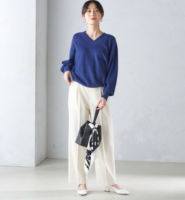 SHIPS for women「〈手洗い可能〉モヘヤ パイル Vネック プルオーバー」|ニット・セーター|