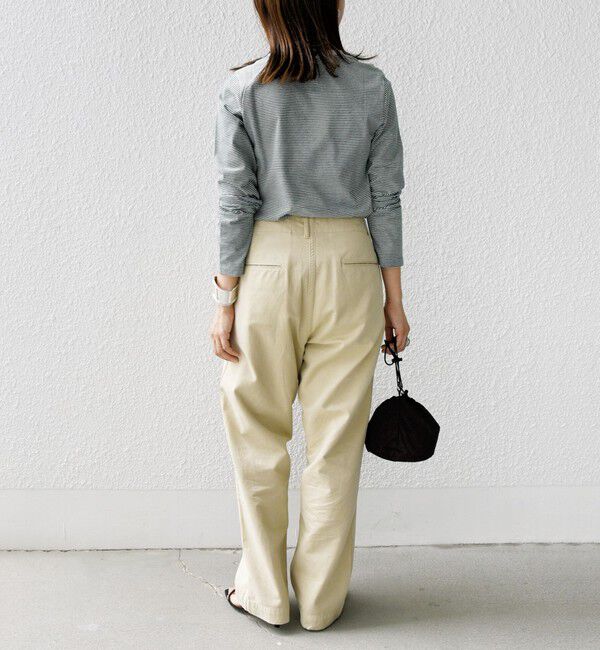 SHIPS for women「【WEB限定】〈洗濯機可能〉刺繍 デザイン ボーダー リンガー TEE」|Tシャツ・カットソー|