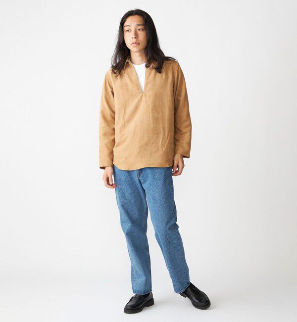 SHIPS「BENCH MARKING SHIRT: スキッパー ポリエステル フェイクスエード シャツ」|シャツ・ブラウス|