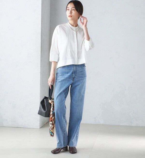 SHIPS for women「〈手洗い可能〉コットン ポリエステル ピンタック 羽織 ブラウス」|シャツ・ブラウス|