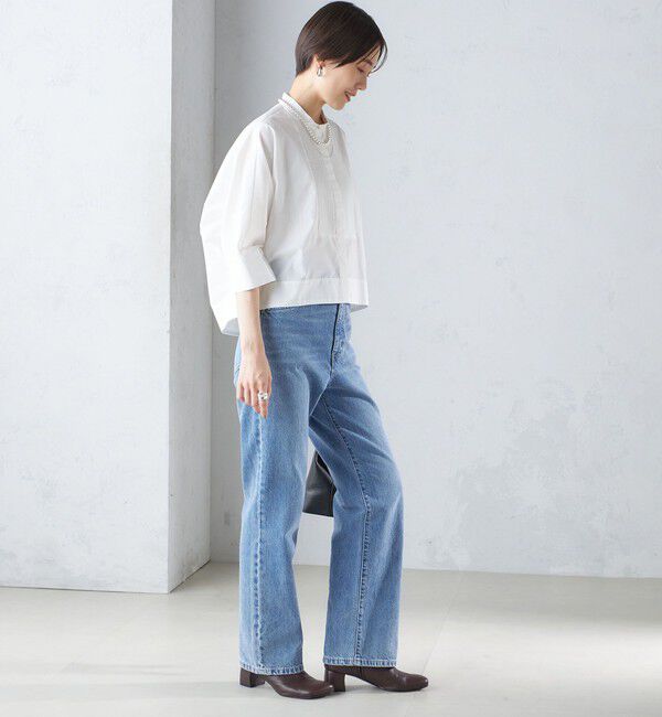 SHIPS for women「〈手洗い可能〉コットン ポリエステル ピンタック 羽織 ブラウス」|シャツ・ブラウス|