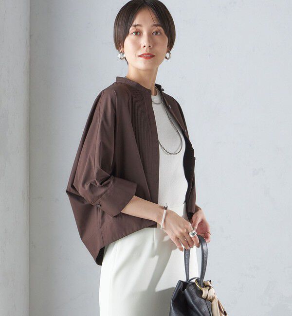 SHIPS for women「〈手洗い可能〉コットン ポリエステル ピンタック 羽織 ブラウス」|シャツ・ブラウス|