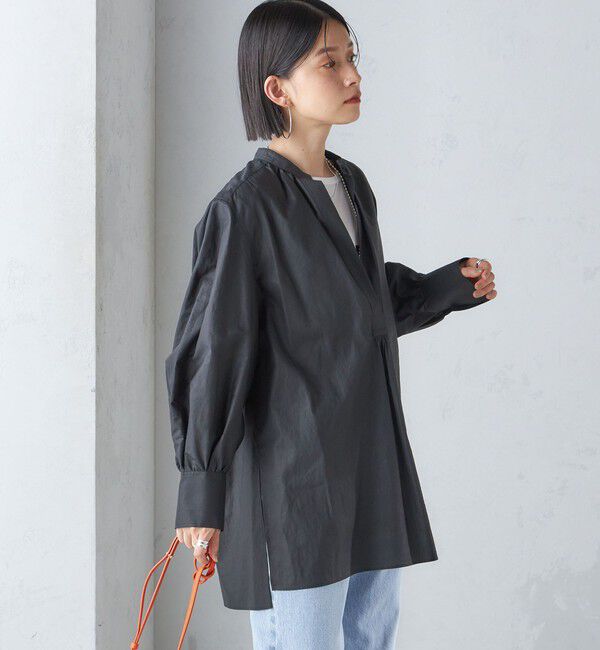 SHIPS for women「〈手洗い可能〉コットン ギャザー チュニック ブラウス」|シャツ・ブラウス|