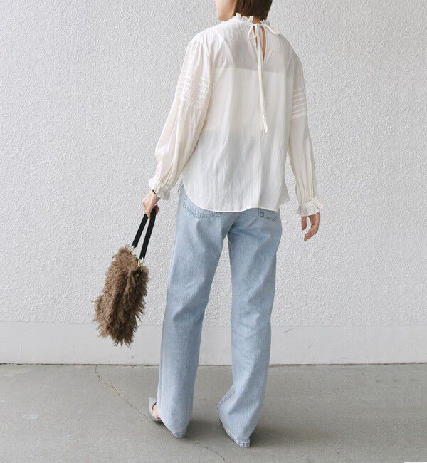 SHIPS for women「〈手洗い可能〉割繊 前後 2WAY 袖タック デザイン ブラウス」|シャツ・ブラウス|