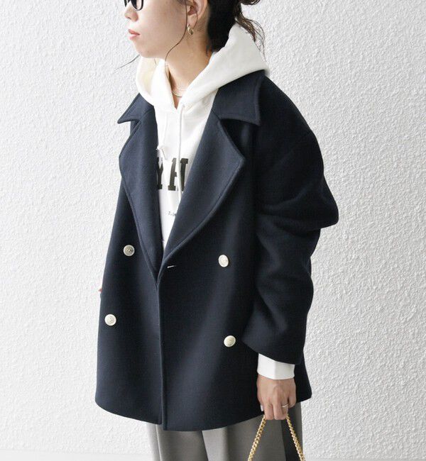 SHIPS any「SHIPS any: ウール ミックス コクーン ショート Pコート」|その他|