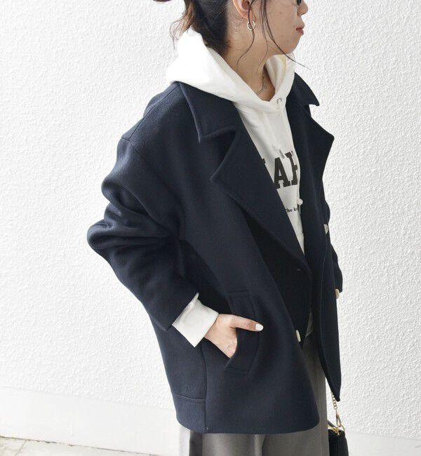 SHIPS any「SHIPS any: ウール ミックス コクーン ショート Pコート」|その他|