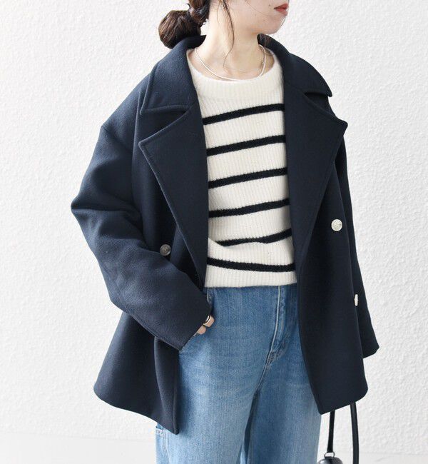 SHIPS any「SHIPS any: ウール ミックス コクーン ショート Pコート」|その他|