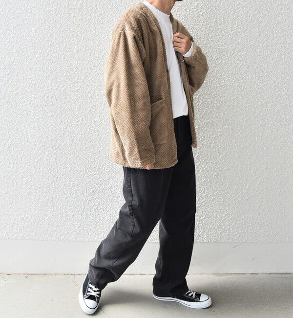 SHIPS any「【WEB限定】SHIPS any: パイナップル フリース 1ボタン Vネック カーディガン◇」|カーディガン|