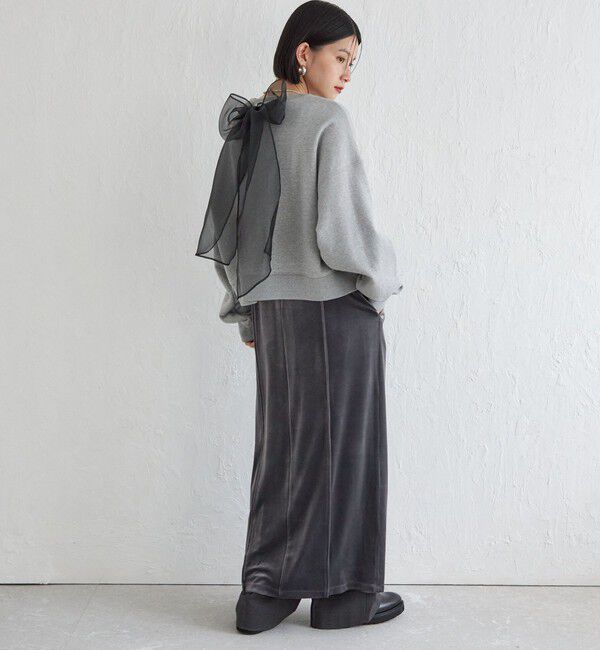 SHIPS for women「Wai＋:〈手洗い可能〉ストレッチ ポリエステル ベロア ワンピース」|ワンピース|