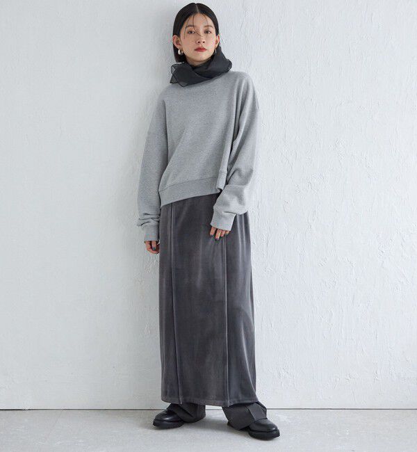 SHIPS for women「Wai＋:〈手洗い可能〉ストレッチ ポリエステル ベロア ワンピース」|ワンピース|